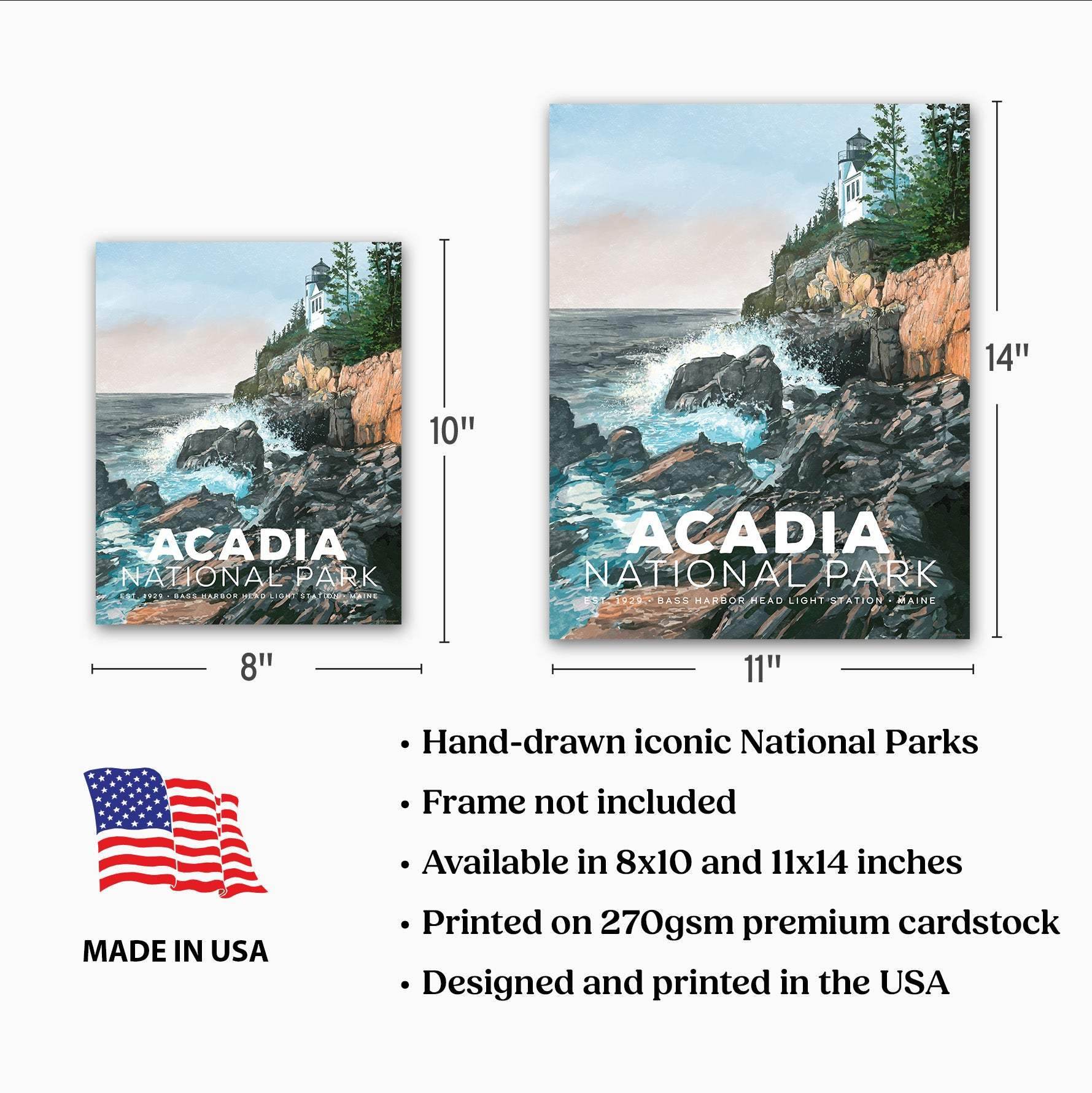 Acadia National Park Porter Sizes