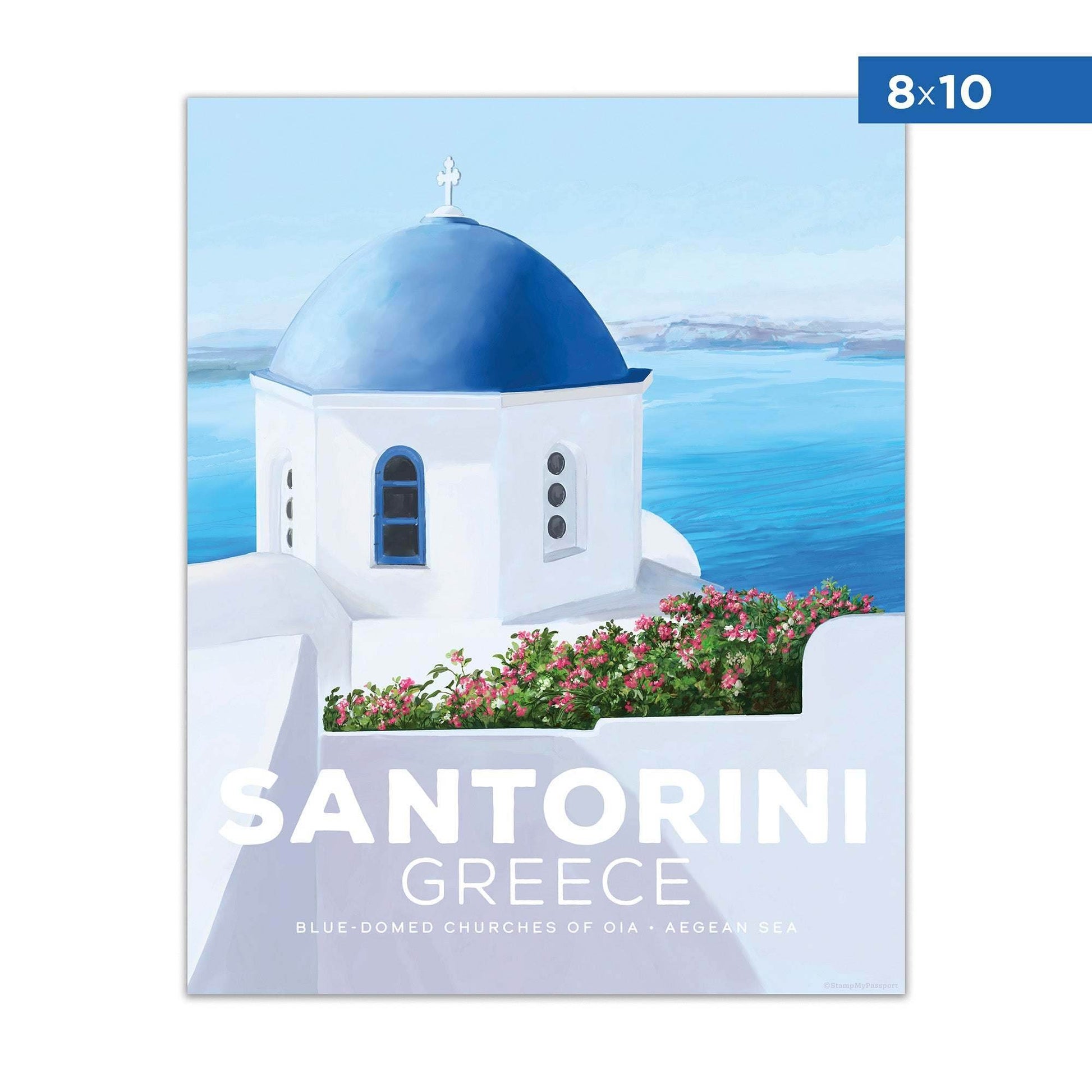 Santorini Blue Domes Art Print - Mod Day Art