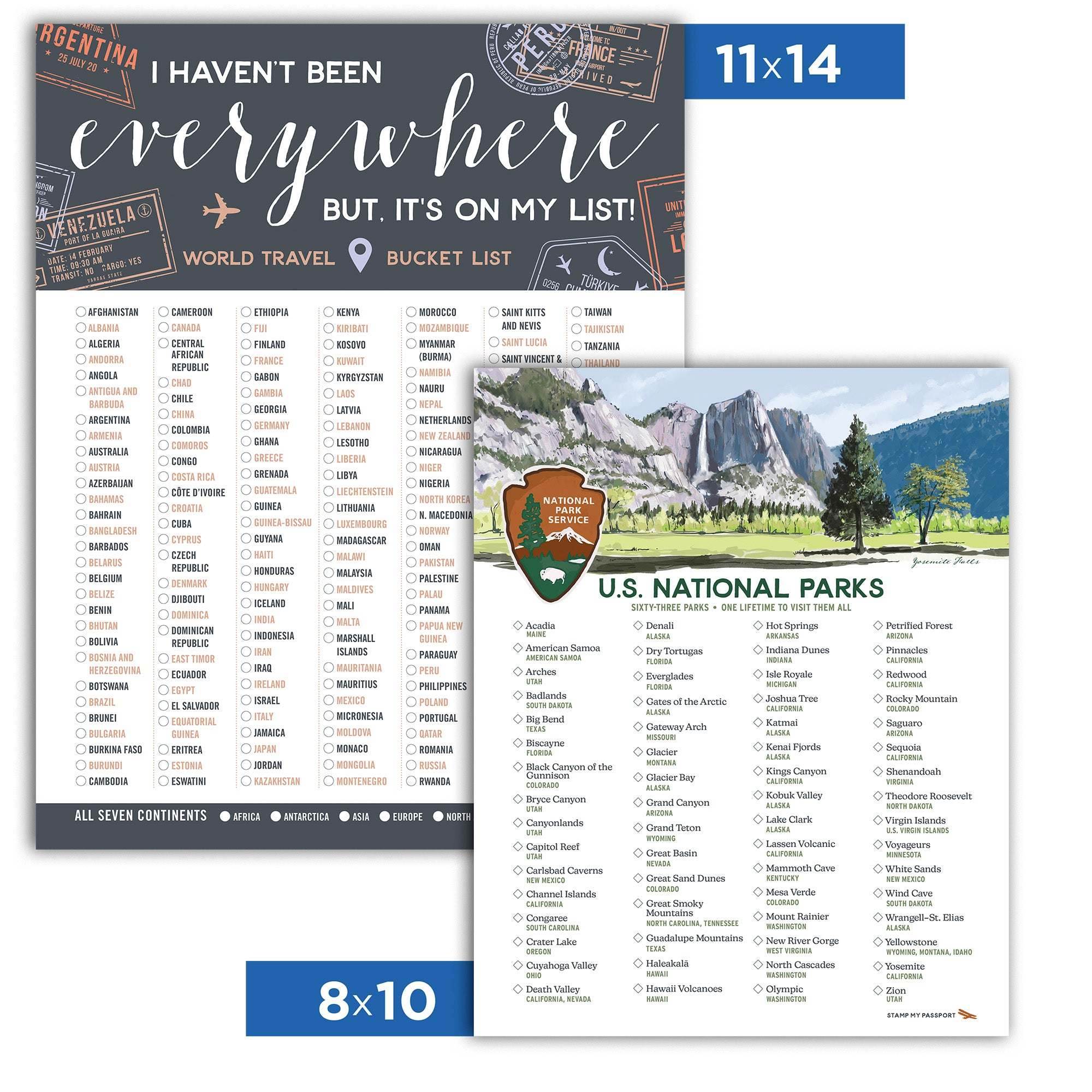 Ultimate Travel Bundle: World & National Parks Checklist Set