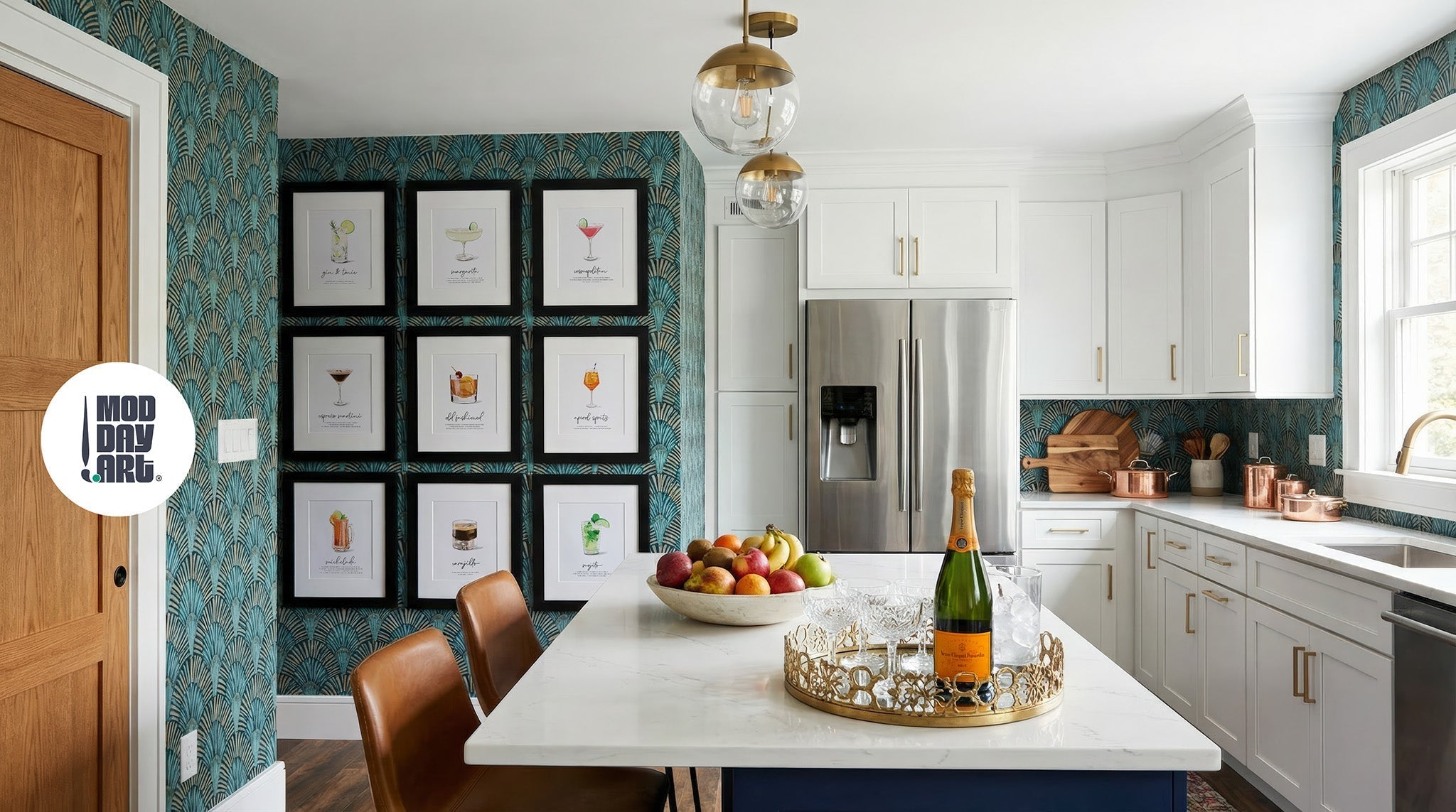 How to Create a Cocktail Art Gallery Wall in Your Kitchen or Home Bar ...