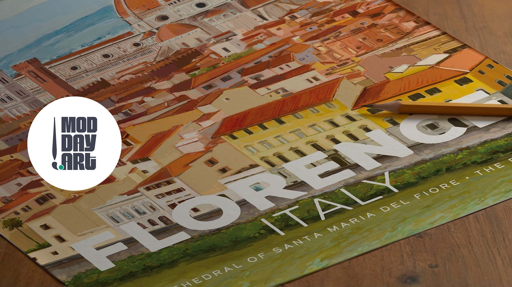 Behind the Scenes: Drawing Our Florence City Poster - Mod Day Art