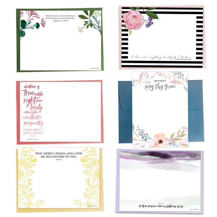 Stunning Christian cards with colored envelopes, perfect for heartfelt messages and gratitude. Printed on premium heavy white cardstock for a luxurious feel.