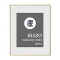 Premium Metal Picture Frame in Gold, 16x20 size with a white mat that holds an 11x14 print, shown empty with a Mod Day Art logo placeholder.