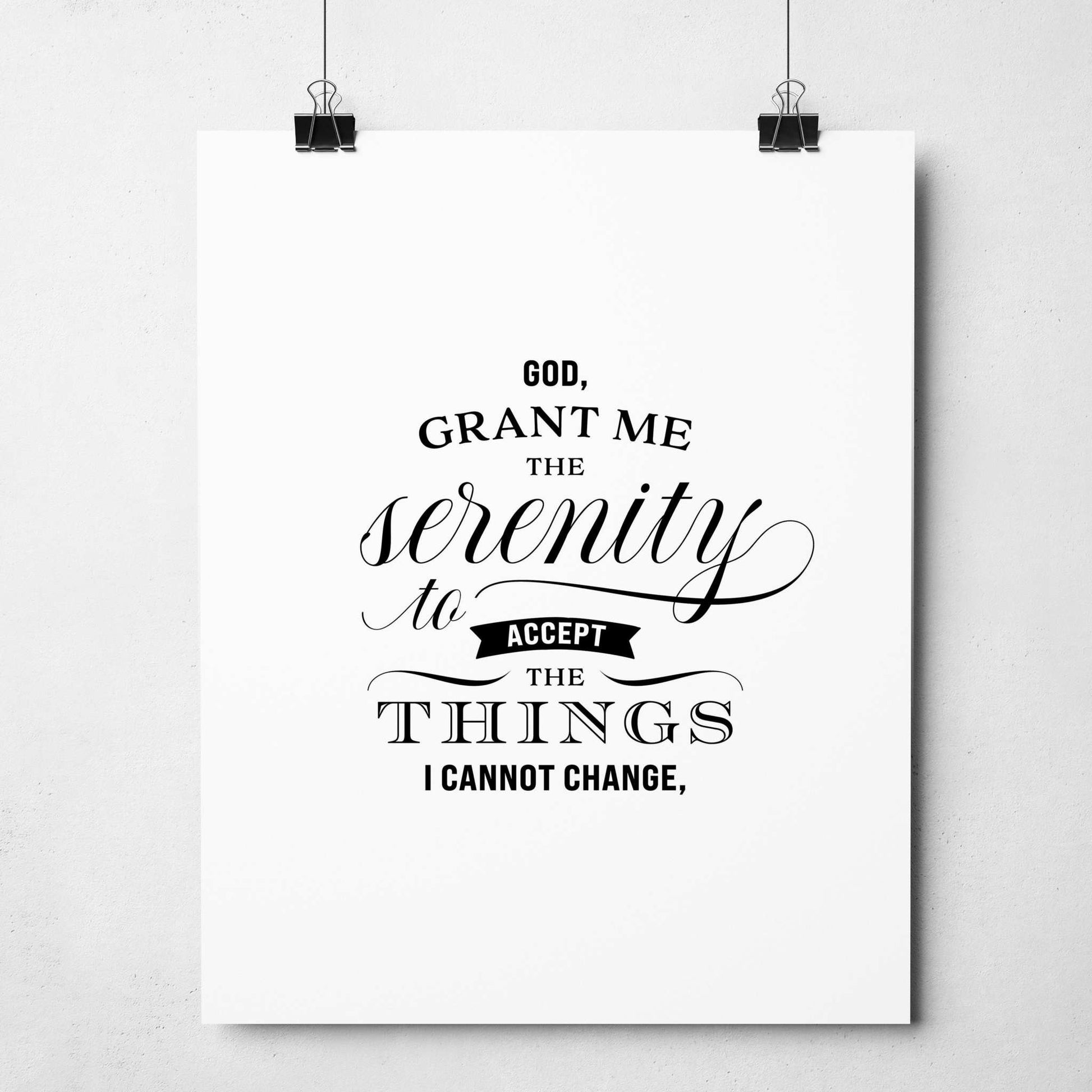 Detail of the first part of the Serenity Prayer Wall Art - 3-Piece set.
