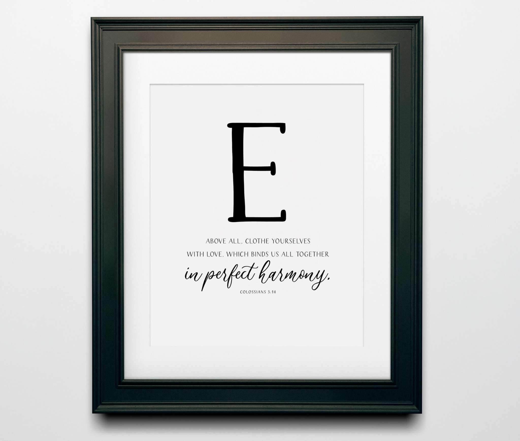 4-Piece Love Bible quote Decor Set with the letter “V” 