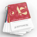 ABC Scripture Memory Cards for Kids with Bible verses for each alphabet letter, perfect for Christian education and spiritual growth.