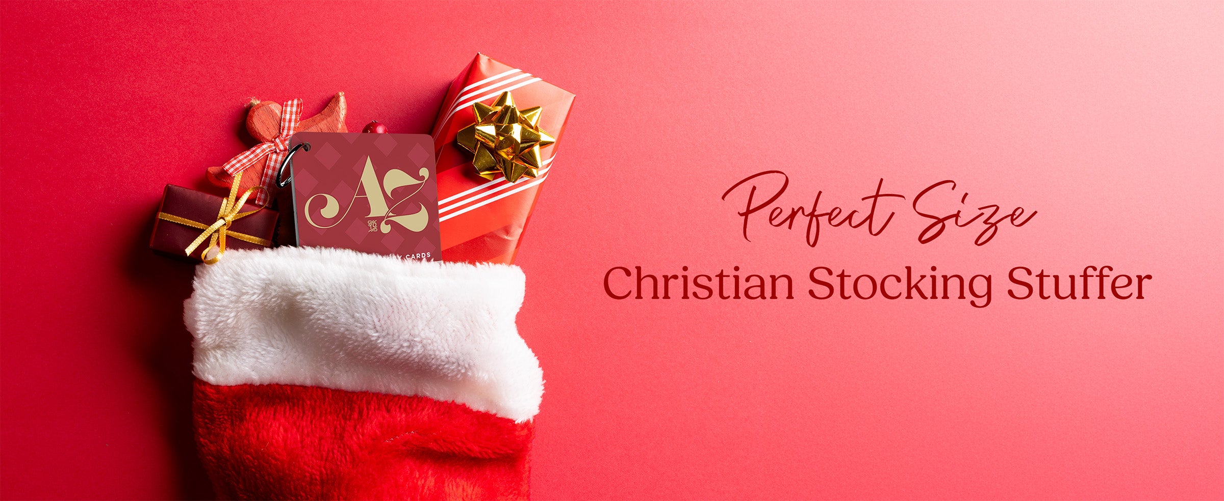 ABC Scripture cards in a Christmas stocking