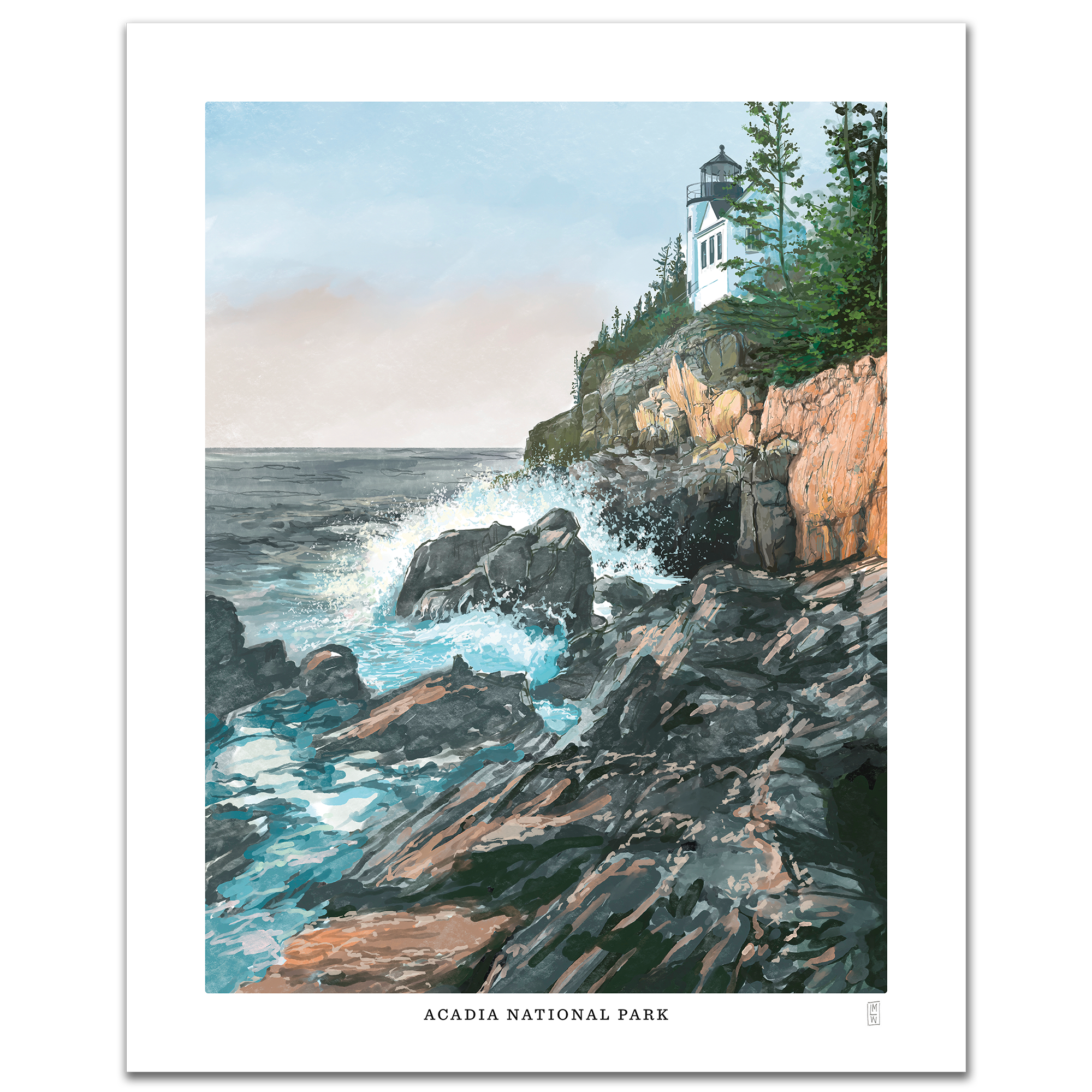 Acadia National Park art print hand-signed by the artist