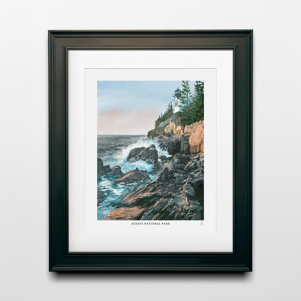 Acadia National Park poster in Black Frame