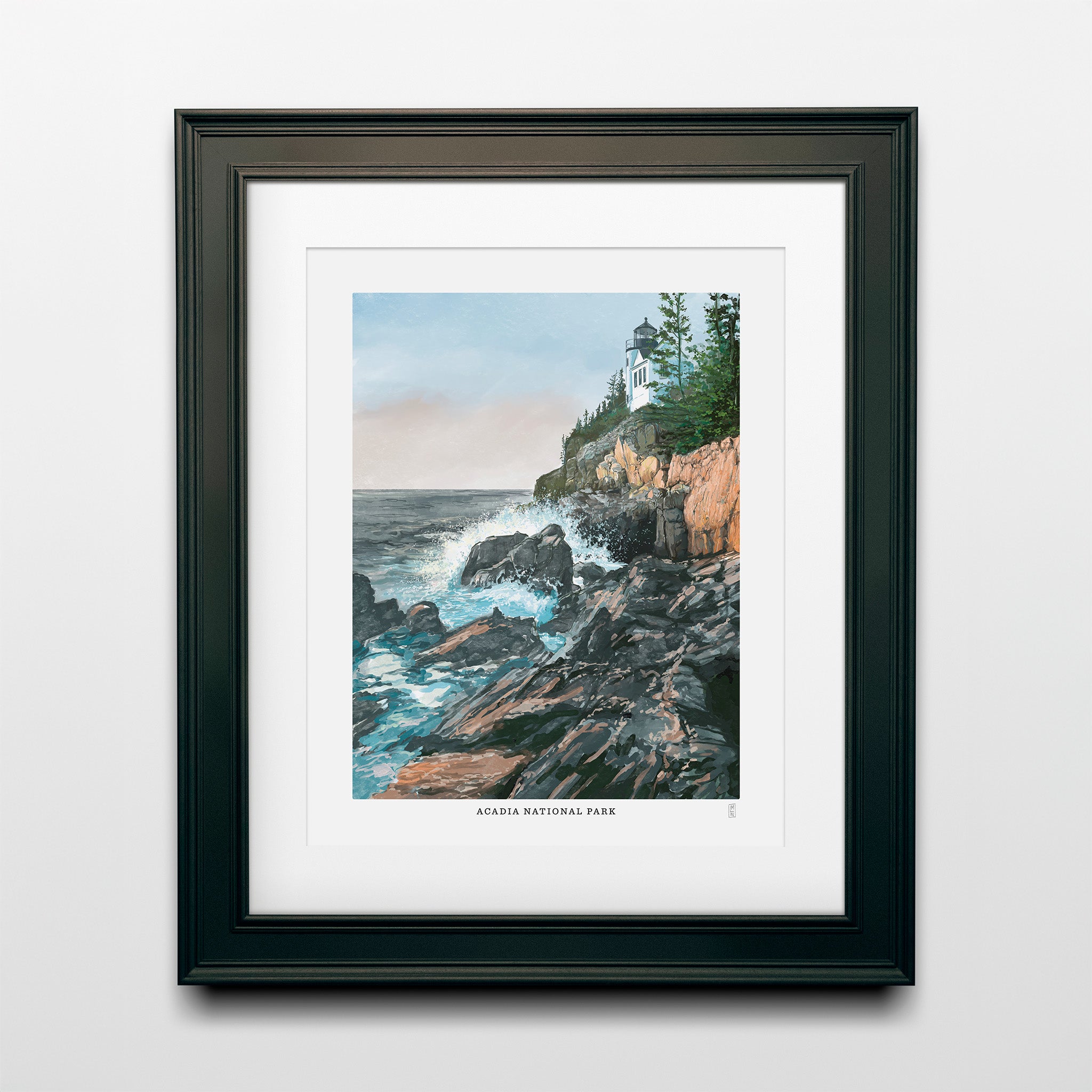 Acadia National Park poster in Black Frame