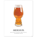 American IPA Beer Poster featuring bold, hoppy craft beer illustration, perfect for home bars and breweries, unframed 8x10 wall art.