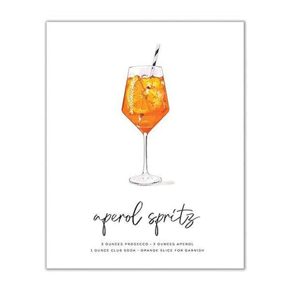 Feature image on white of Aperol Spritz poster illustration with recipe.