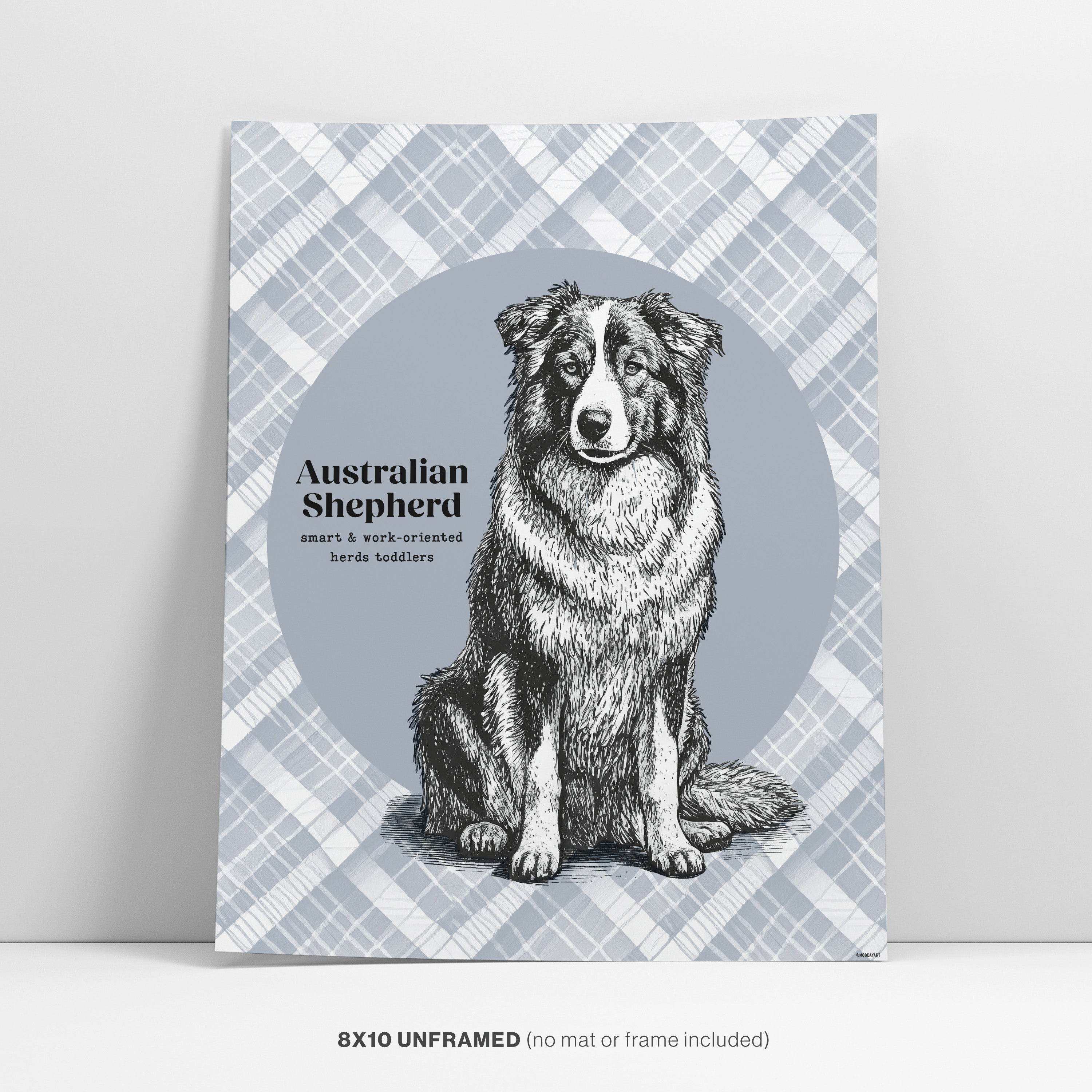 Austrailian_Shepherd_Dog_WALL_DECOR_Standing_page - Mod Day Art