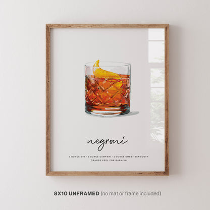 Negroni Cocktail Wall Art