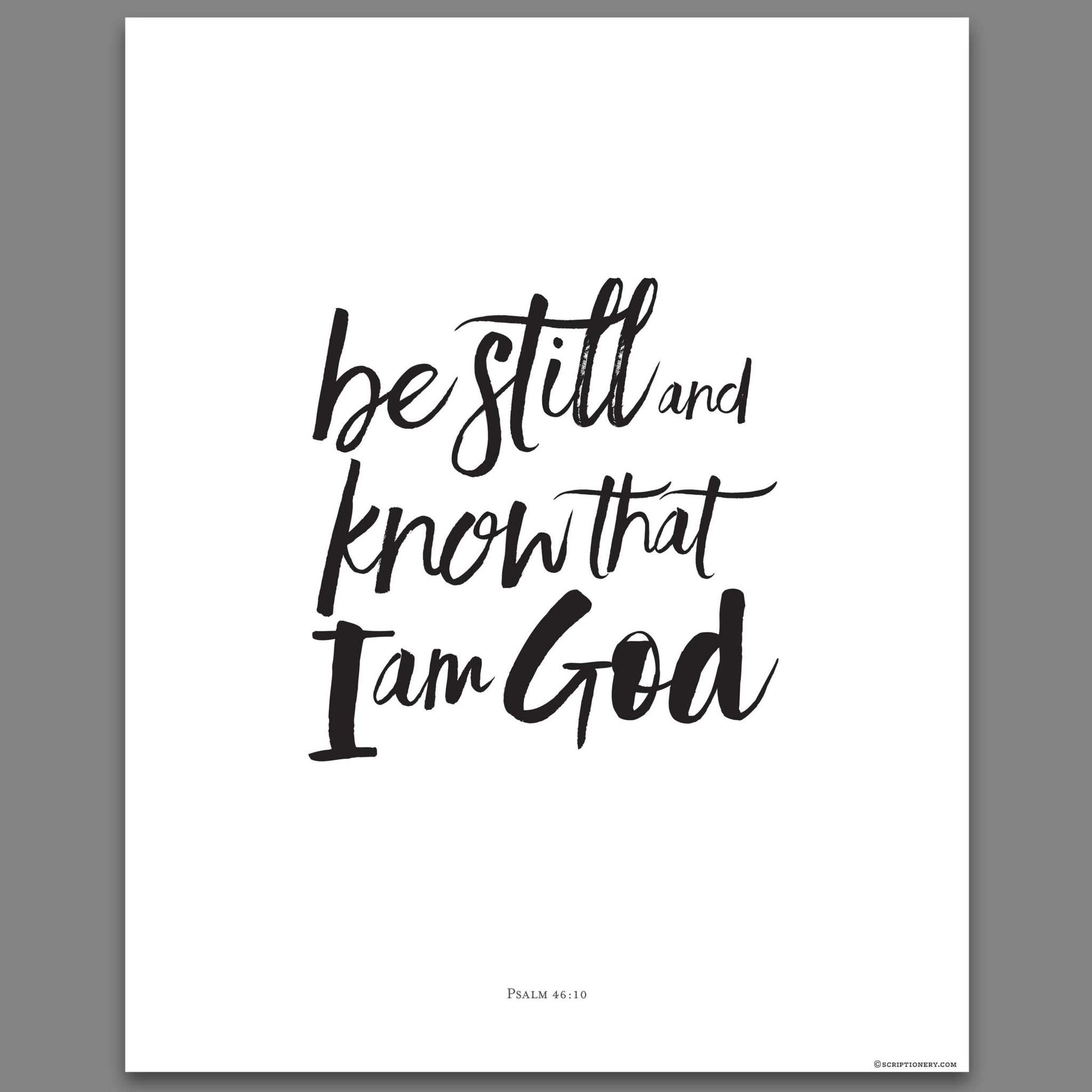 Modern brush calligraphy Bible verse wall art in minimalist style.