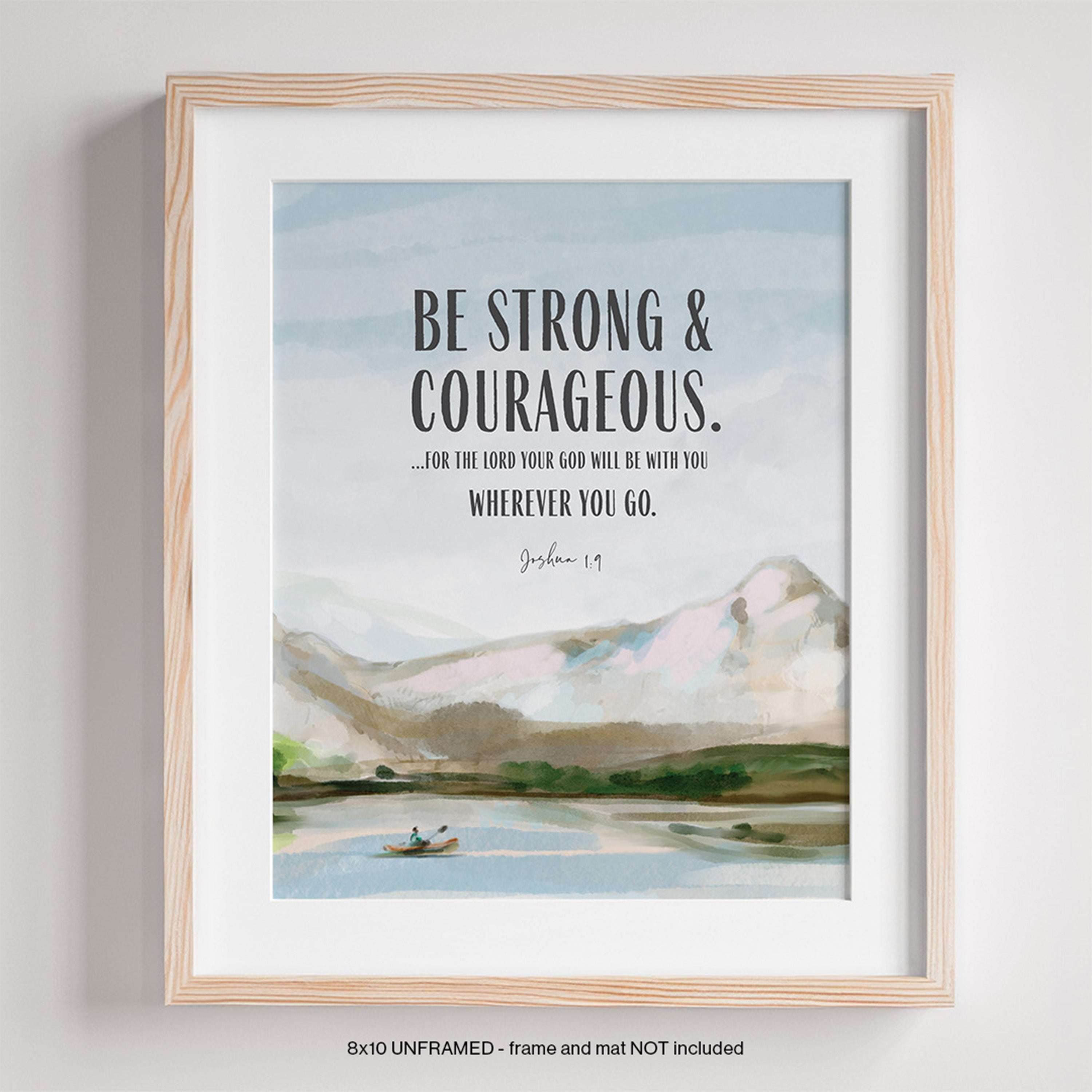 Joshua 1:9 Wall Art – 4-Piece Mountain Bible Verse Set (8x10) - Mod Day Art