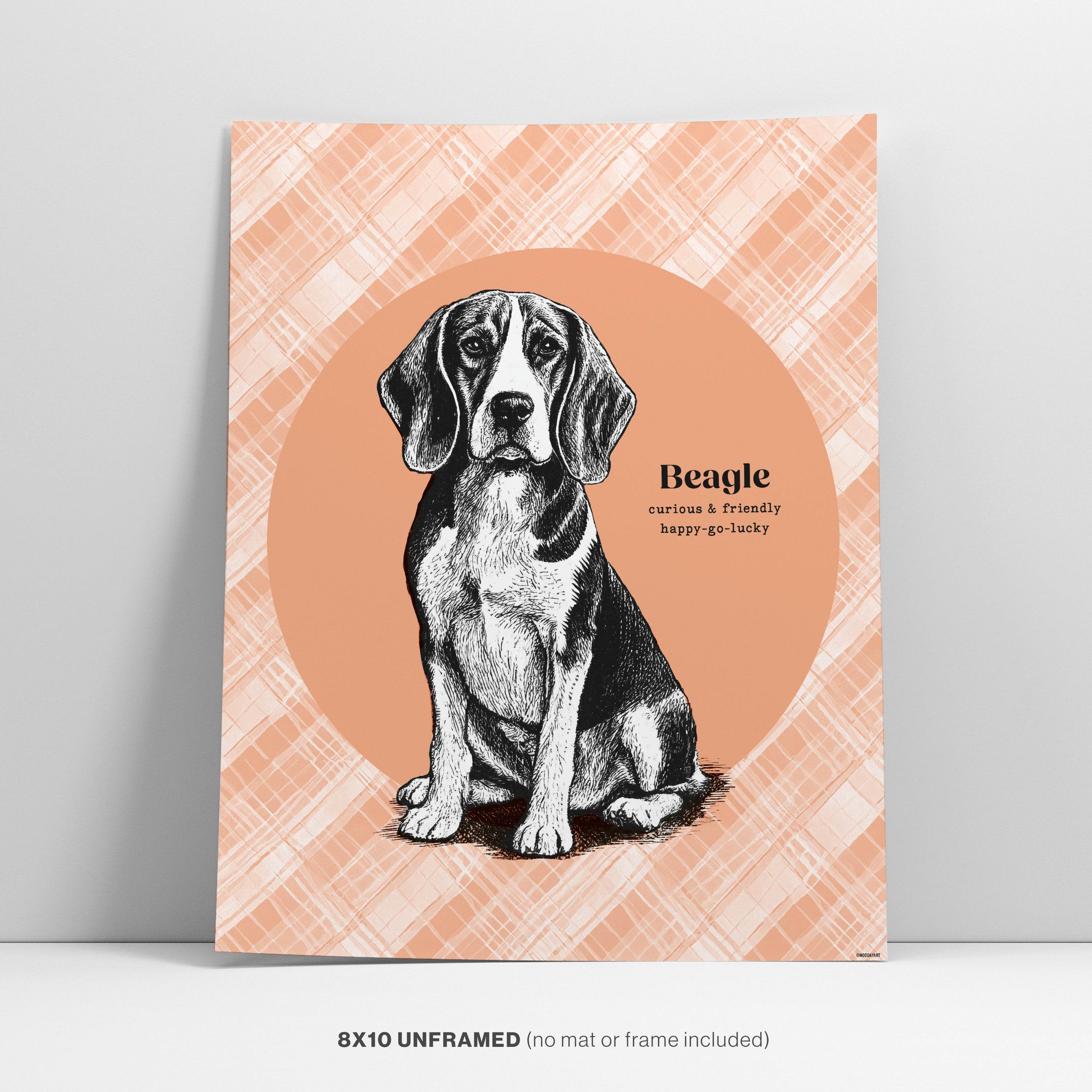 Beagle Drawing Wall Art - Charming Canine Poster for Dog Lovers