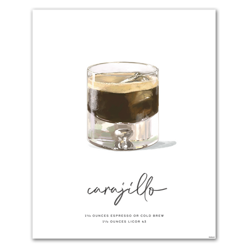 Carajillo recipe cocktail wall art print