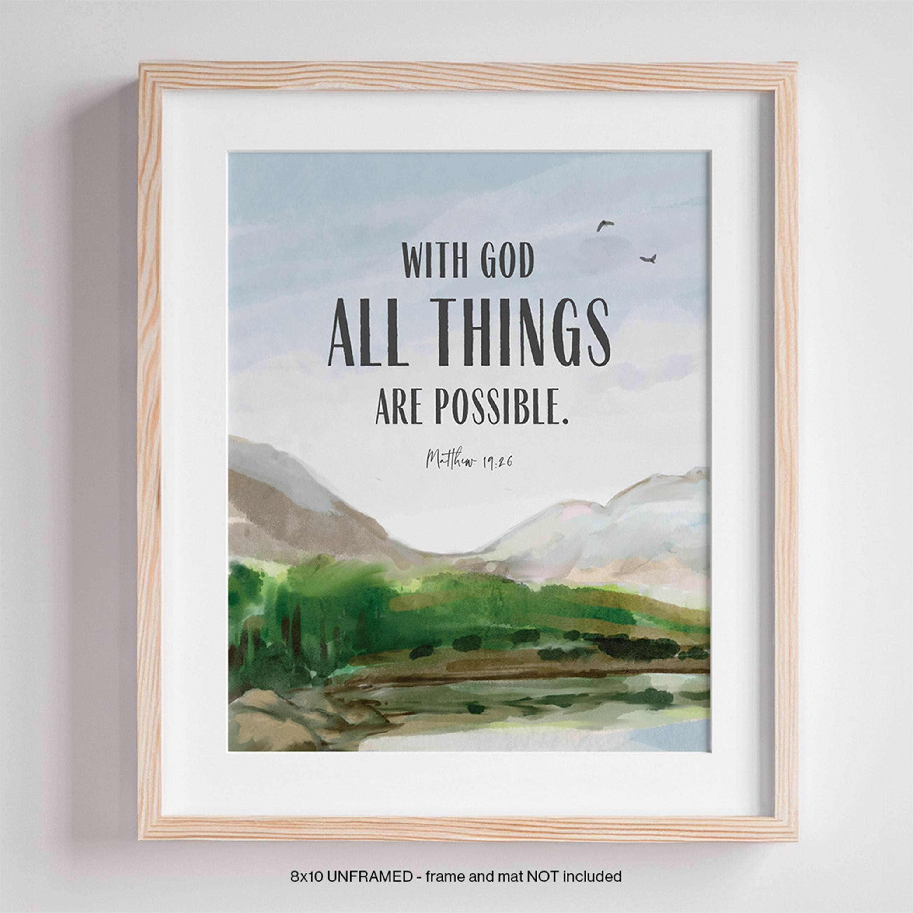 Joshua 1:9 Wall Art – 4-Piece Mountain Bible Verse Set (8x10) - Mod Day Art