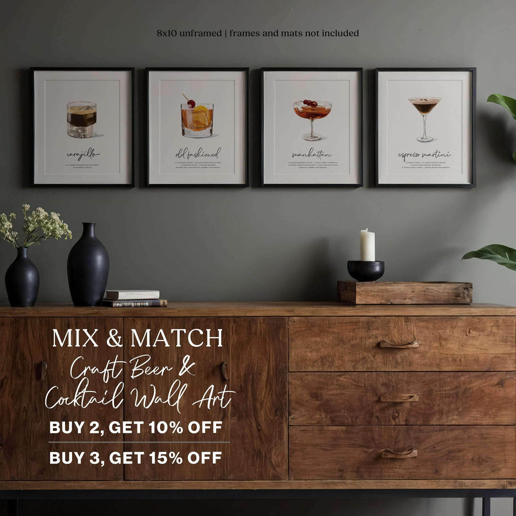 Cocktail Wall Art Mix and Match Discount Sale Promotion