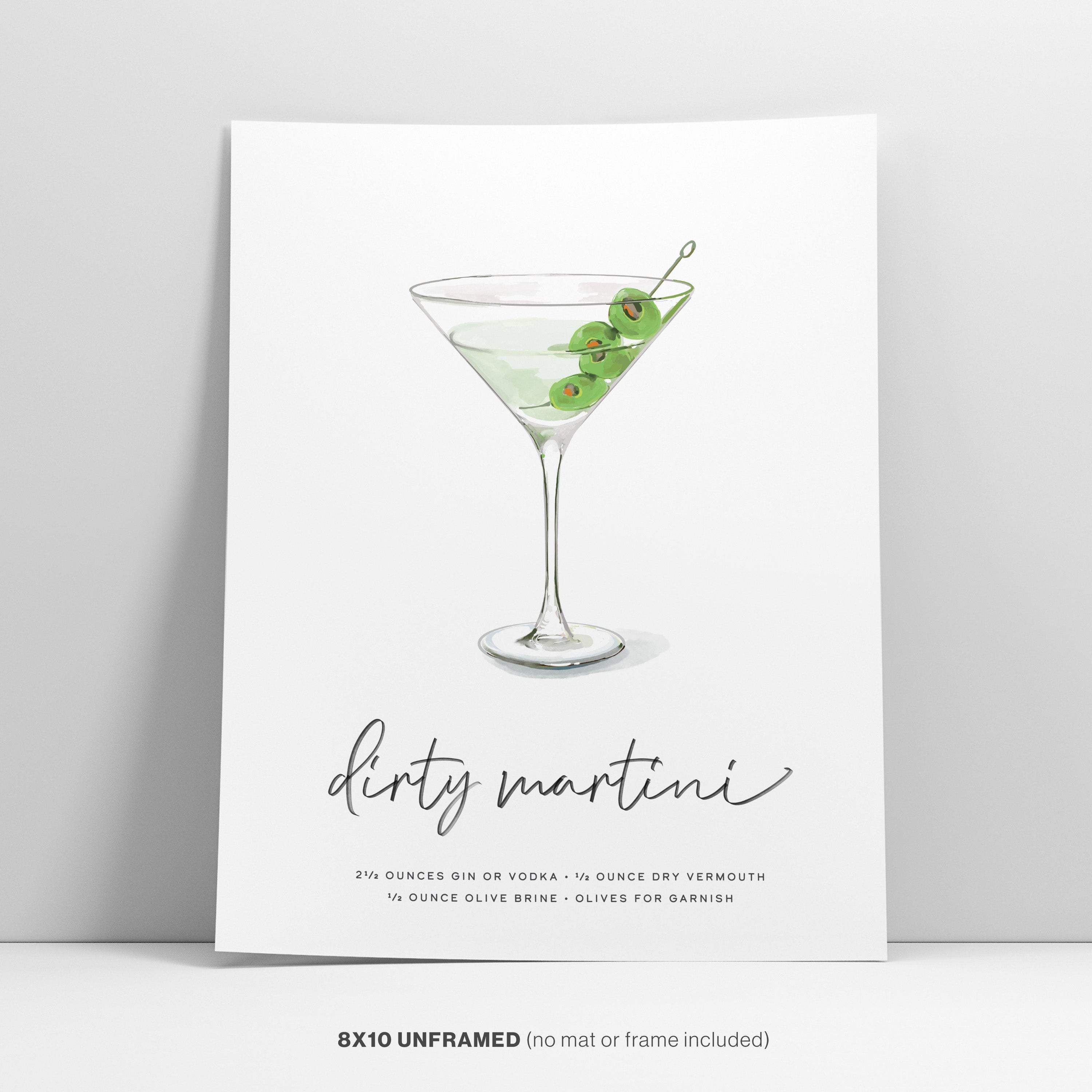 Dirty Martini Cocktail Wall Art