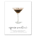Espresso Martini poster featuring a glass of espresso martini on a white background
