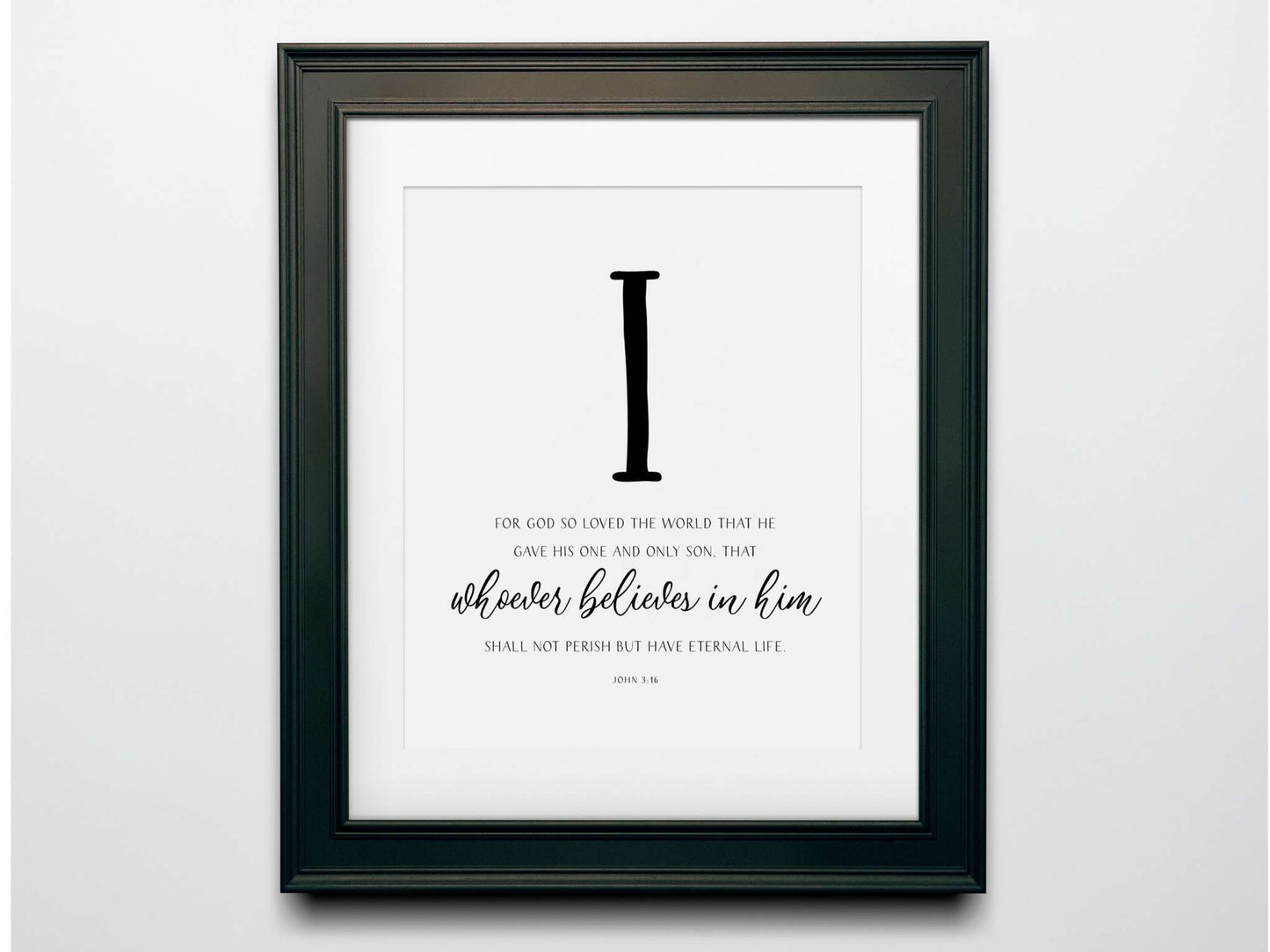 Bible verses about faith wall decor featuring inspiring scripture and faith-themed design featuring the letter "I".