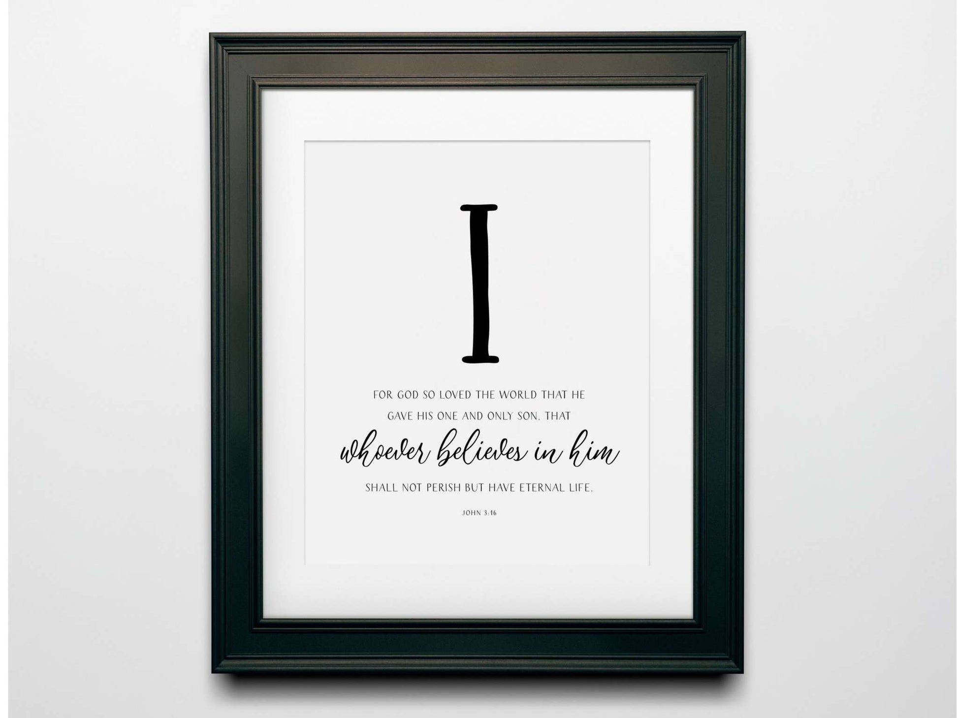 Bible verses about faith wall decor featuring inspiring scripture and faith-themed design featuring the letter "I".