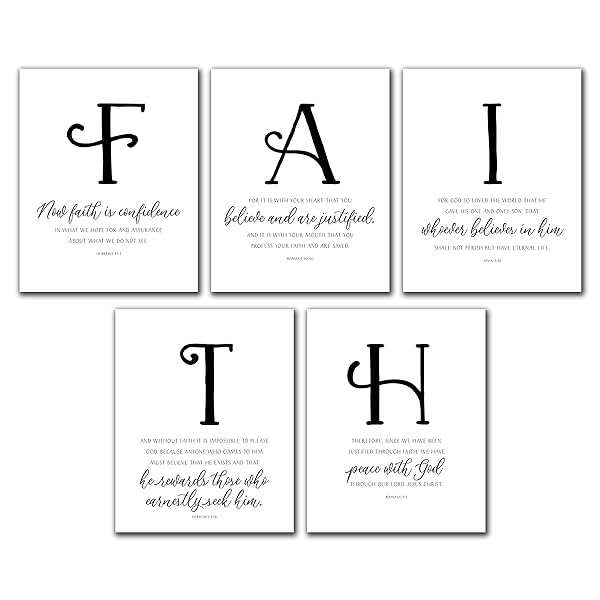 Bible verses about faith wall decor featuring inspiring scripture prints.