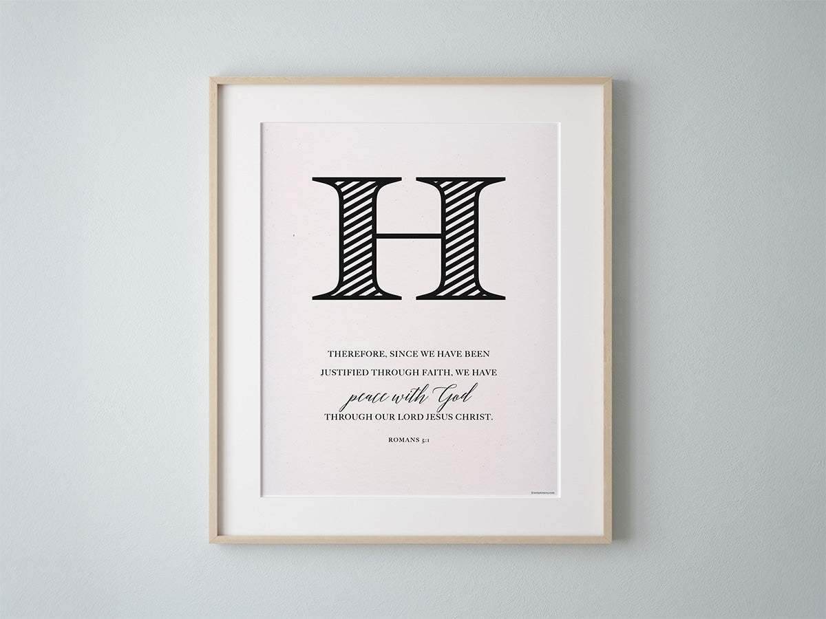Faith bible verse home decor letter H