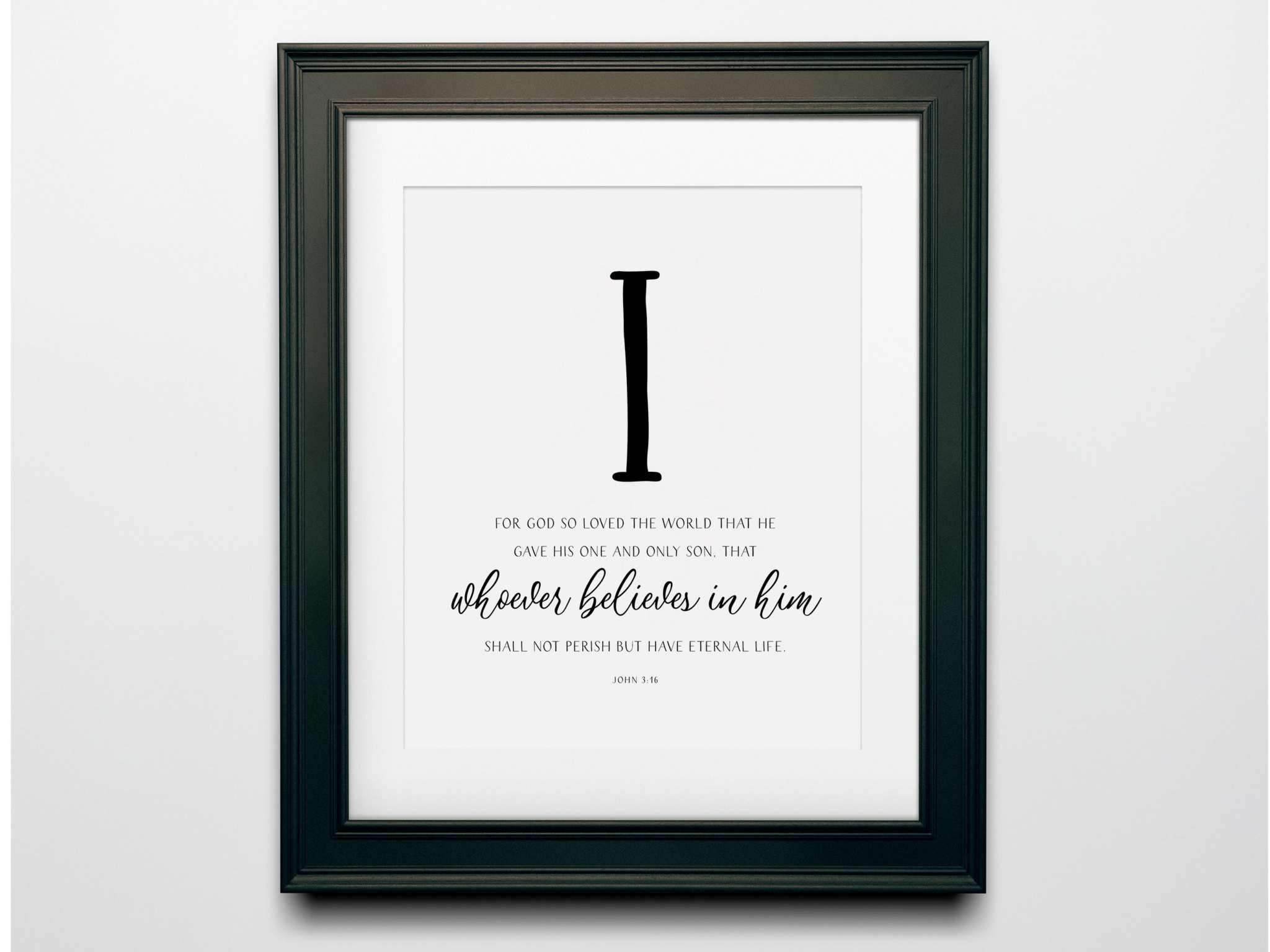 Faith Bible verses biblical wall art featuring the letter "I".