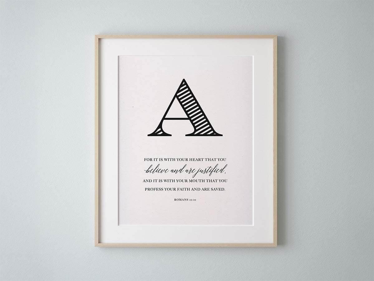 Faith verse wall art letter A