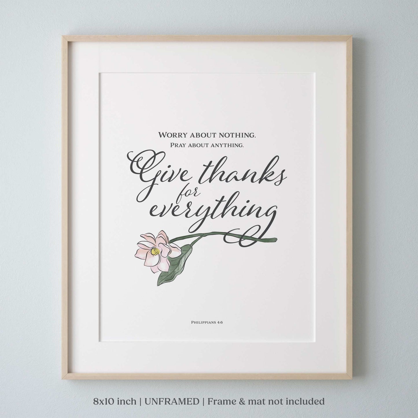 Christian wall art featuring "It Is Well With My Soul" with hand-drawn floral designs and Bible verses.