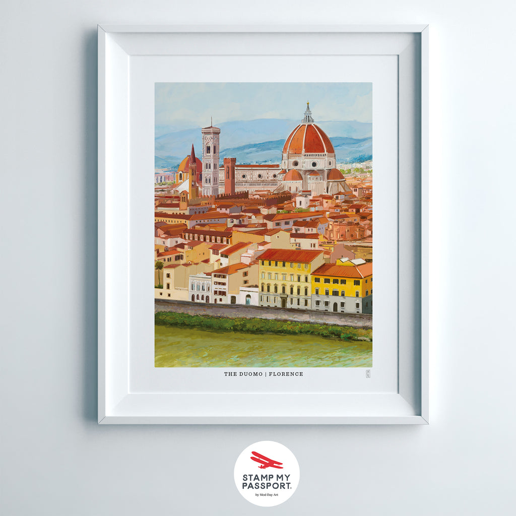Framed hand-signed art print of The Duomo in Florence, Italy.