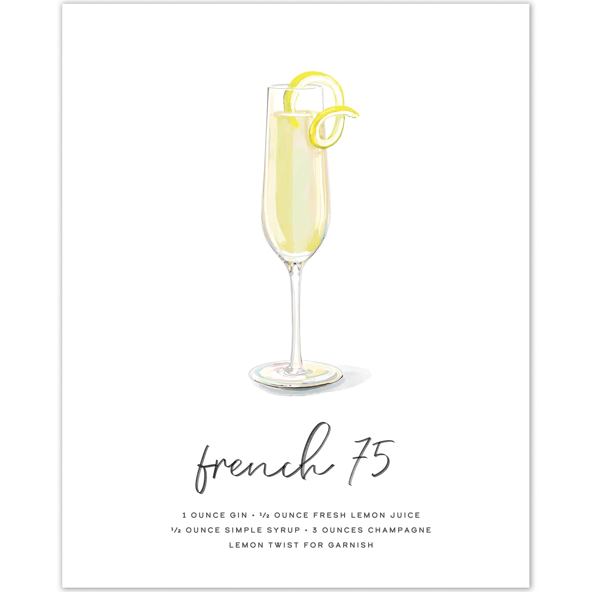 French 75  Cocktail Wall Art feature image