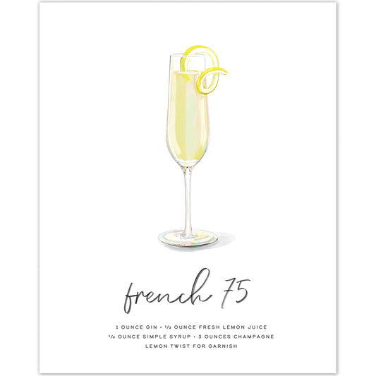 French 75  Cocktail Wall Art feature image