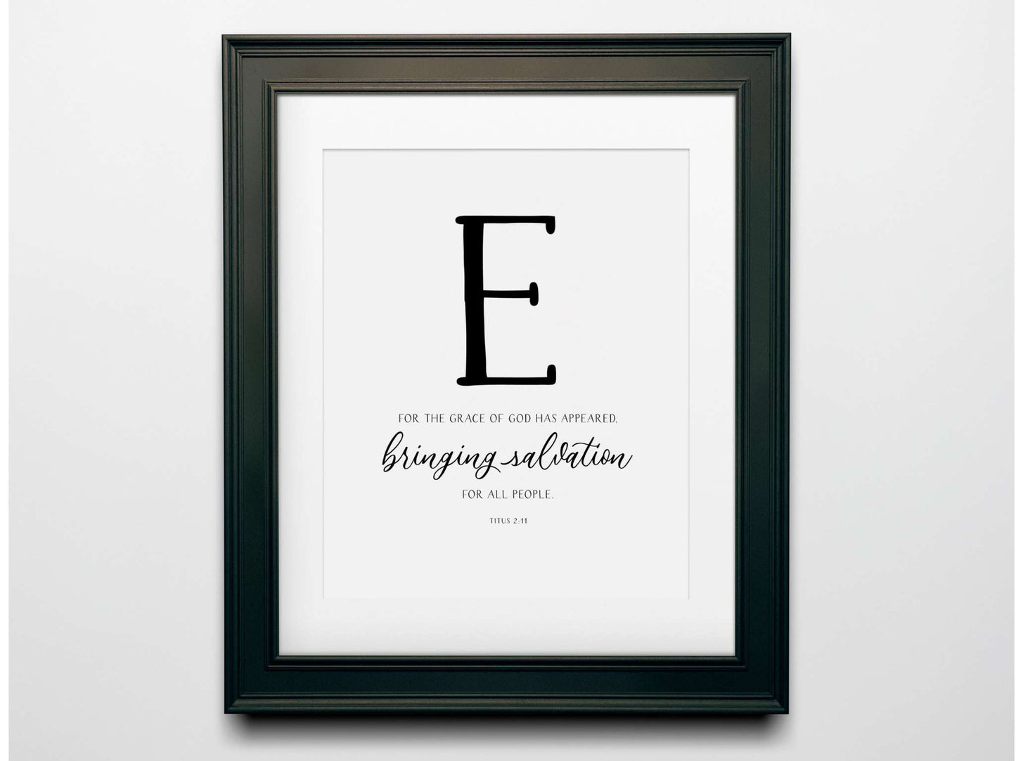 Grace Decor: 6-piece Christian wall art set featuring a beautifully designed ‘E’ poster as part of the inspiring collection.