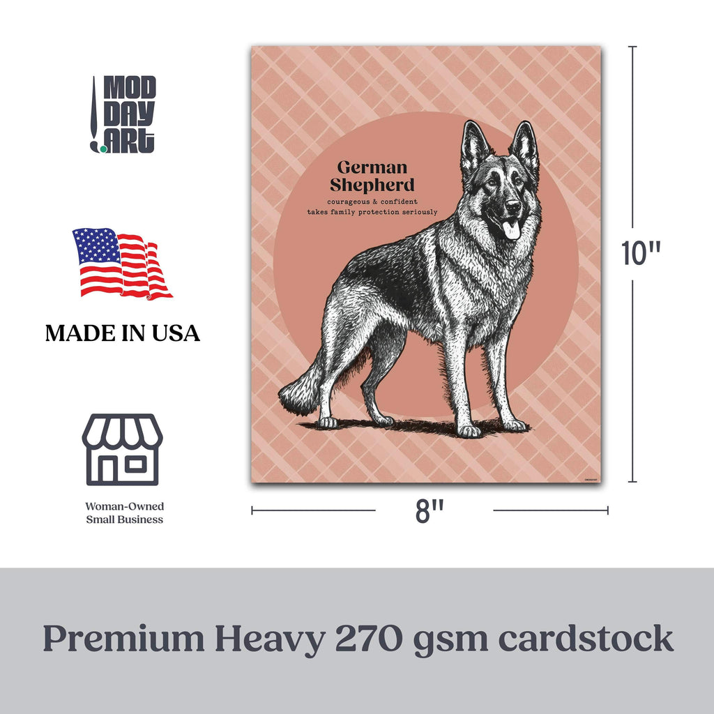 English Bulldog drawing wall art with whimsical plaid background.