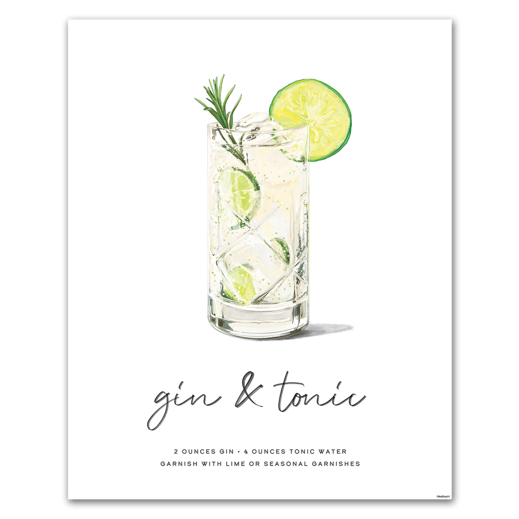 Gin and Tonic Home Bar Wall art Feature Image