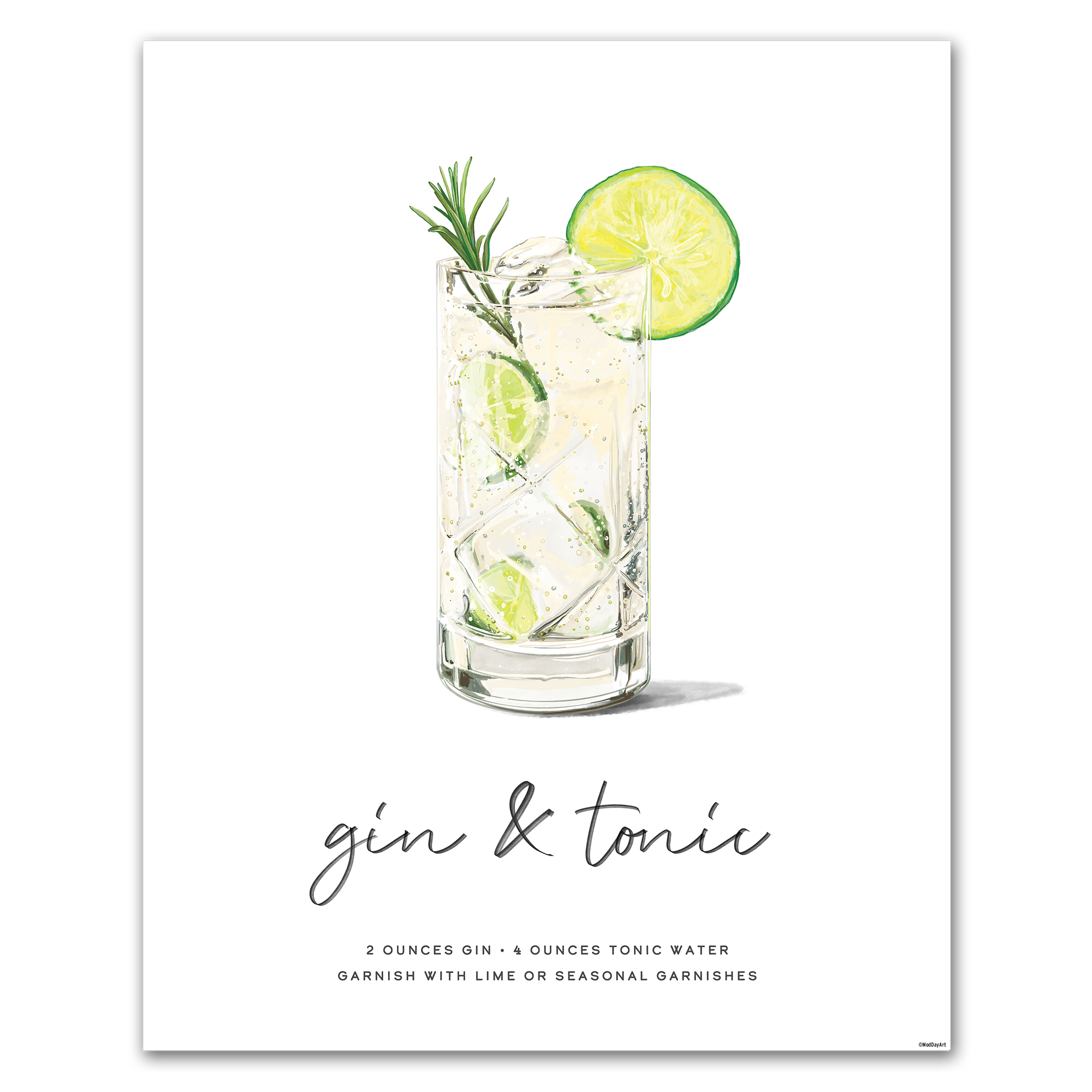 Gin and Tonic Home Bar Wall art Feature Image