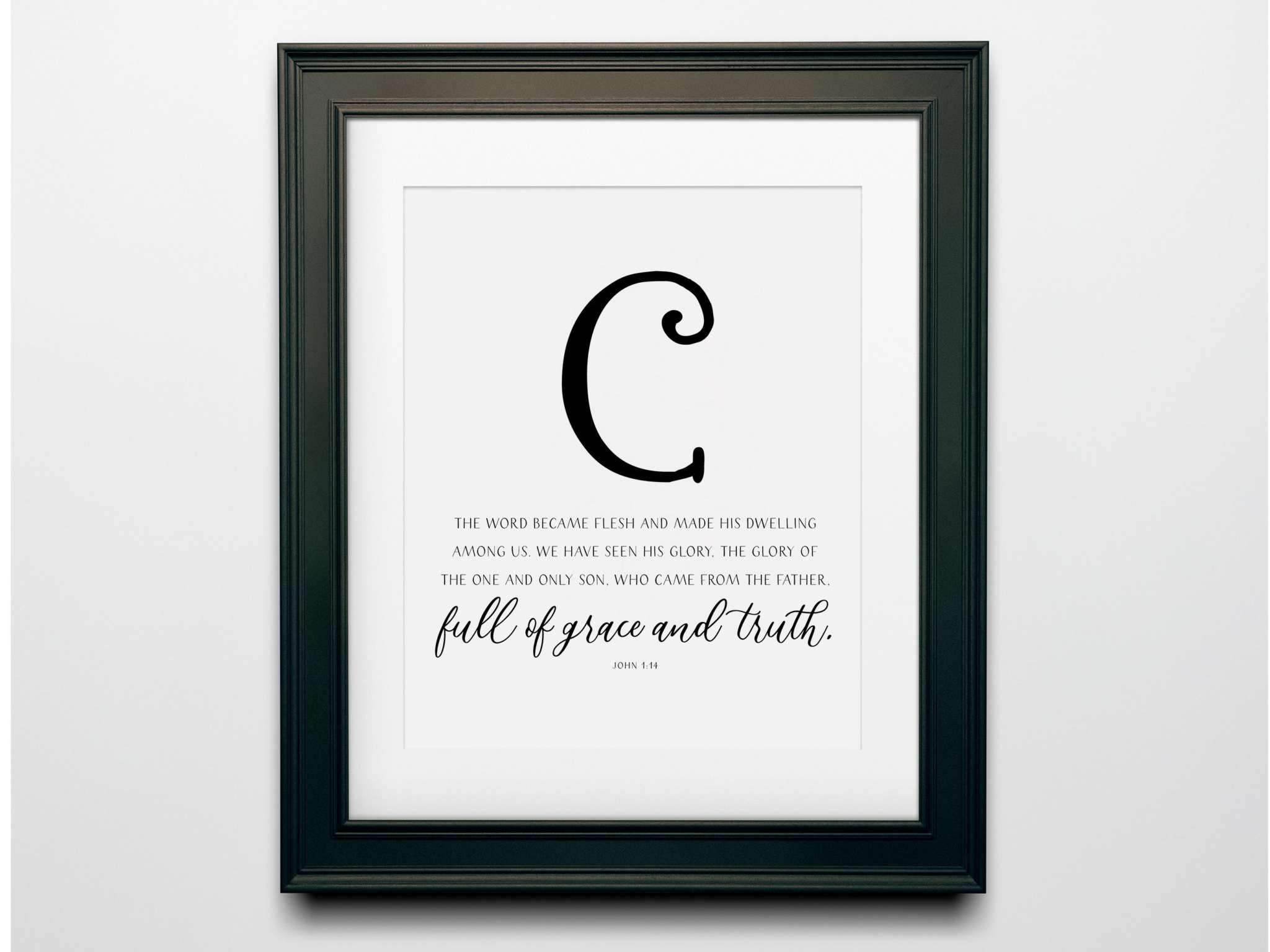 Grace Decor: 6-piece Christian wall art set featuring a beautifully designed ‘C’ poster as part of the inspiring collection.
