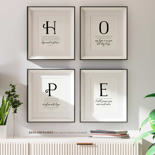 Hope Bible Verses Wall Decor | Hand-lettered Style