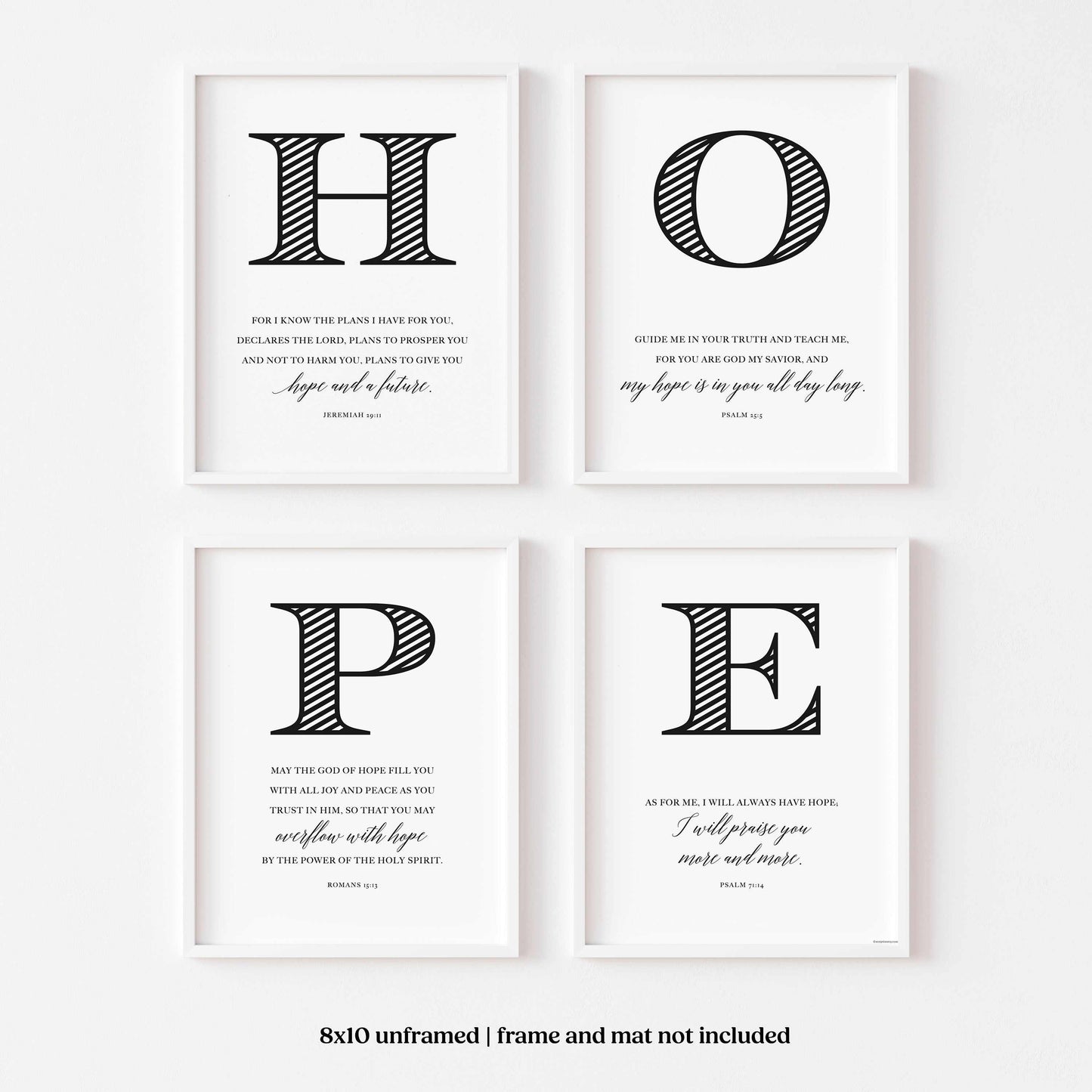 Hope Bible Verses Wall Decor | Engraved-Style