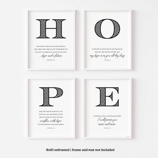 Hope Bible Verses Wall Decor | Engraved-Style
