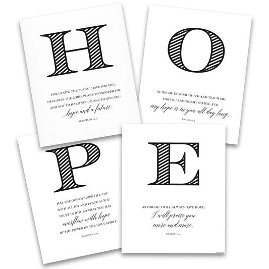 Hope Bible Verses Wall Decor with Engraved-Style Design on Recycled Cardstock, featuring Scripture Quotes.