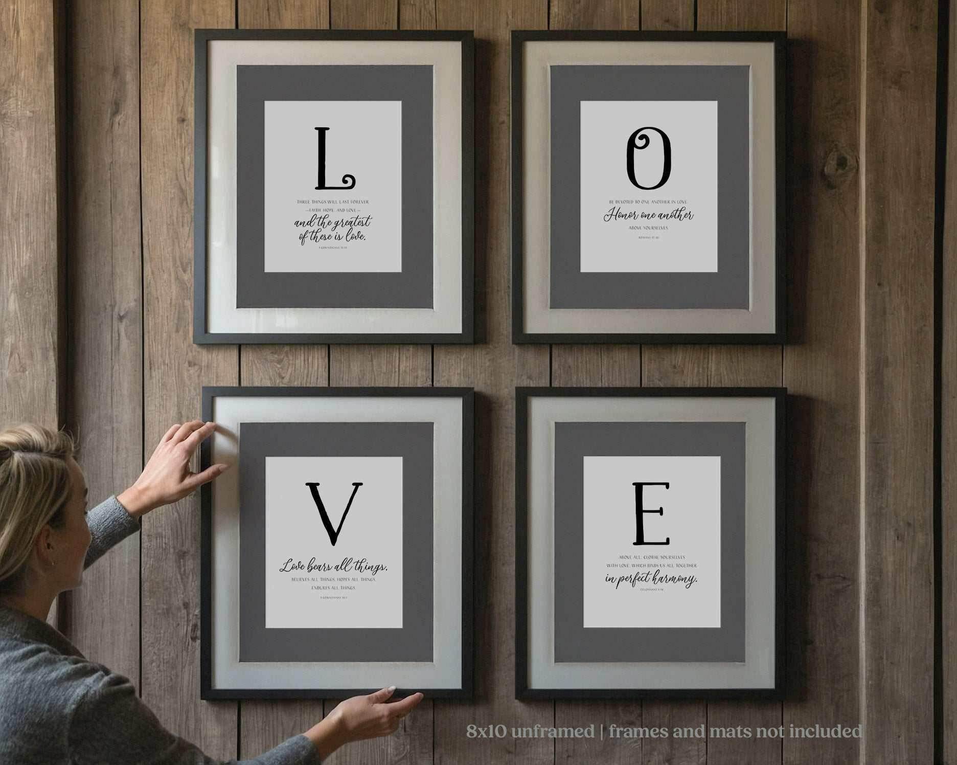 4-piece Christian bible quote decor