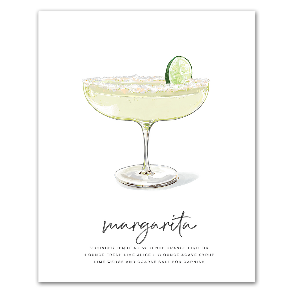 Margarita hand-drawn cocktail wall art