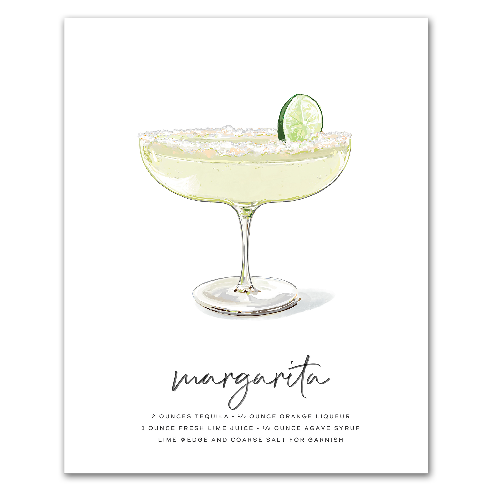 Margarita hand-drawn cocktail wall art