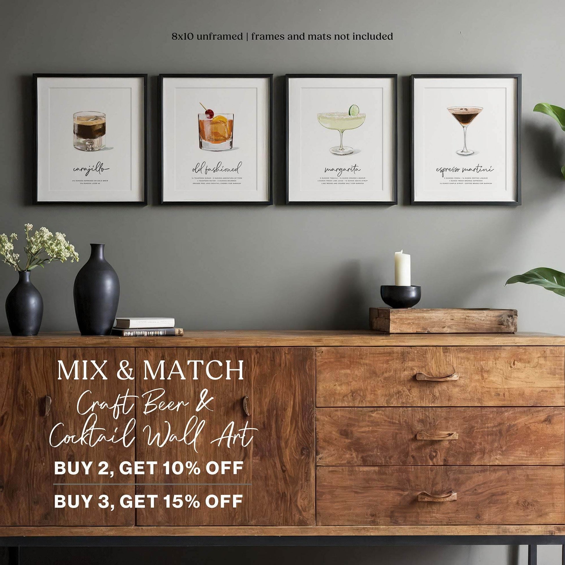 Margarita Cocktail Poster - Hand-Drawn 8×10 Wall Art Print - Mod Day Art