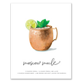 Moscow Mule hand-drawn cocktail wall art